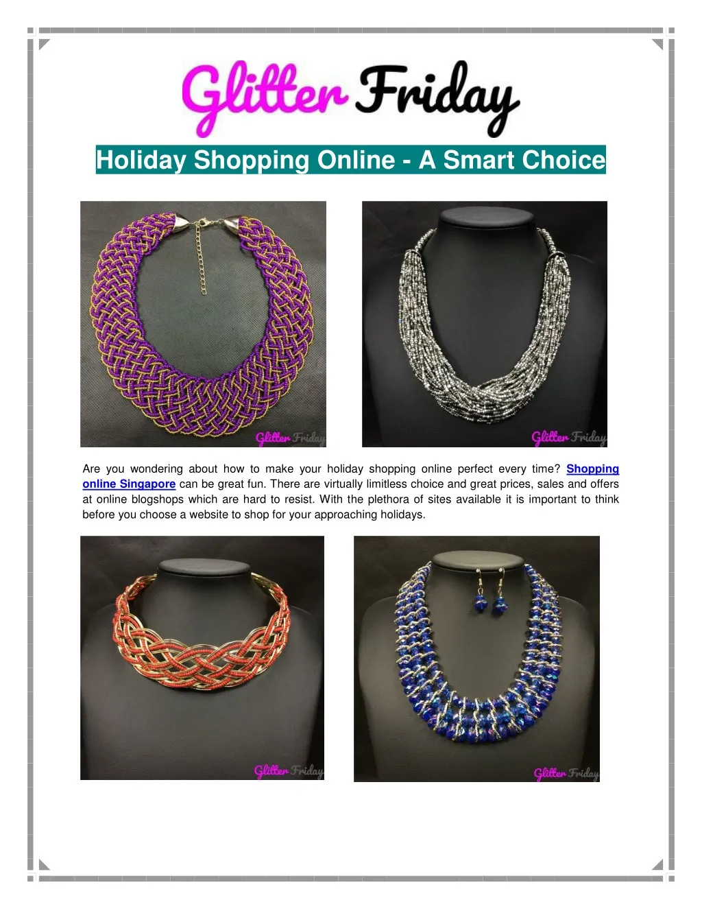 holiday shopping online a smart choice