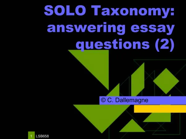 SOLO Taxonomy: answering essay questions 2
