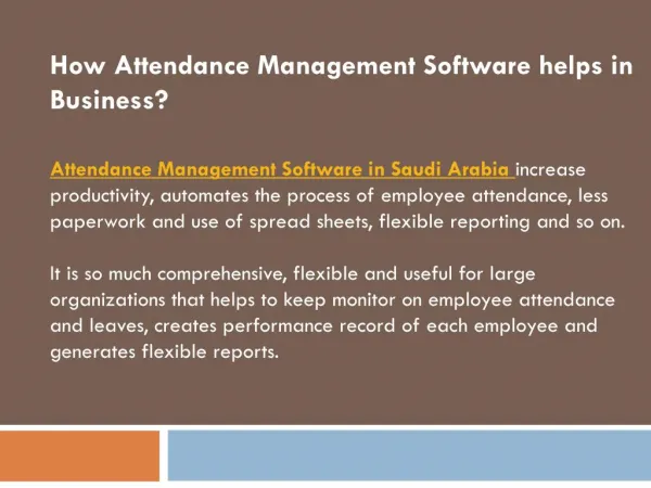 Attendance Management Software in Saudi Arabia