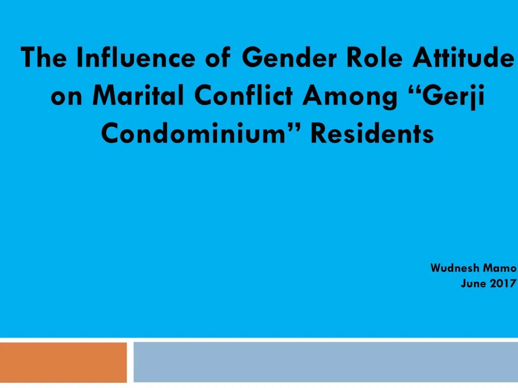 the influence of gender role attitude on marital
