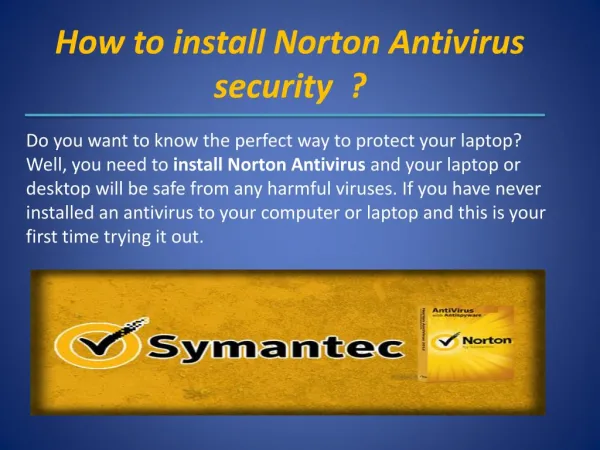 How to Install Norton Security And Norton Antivirus Setup