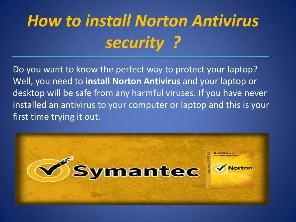 how to install norton antivirus security