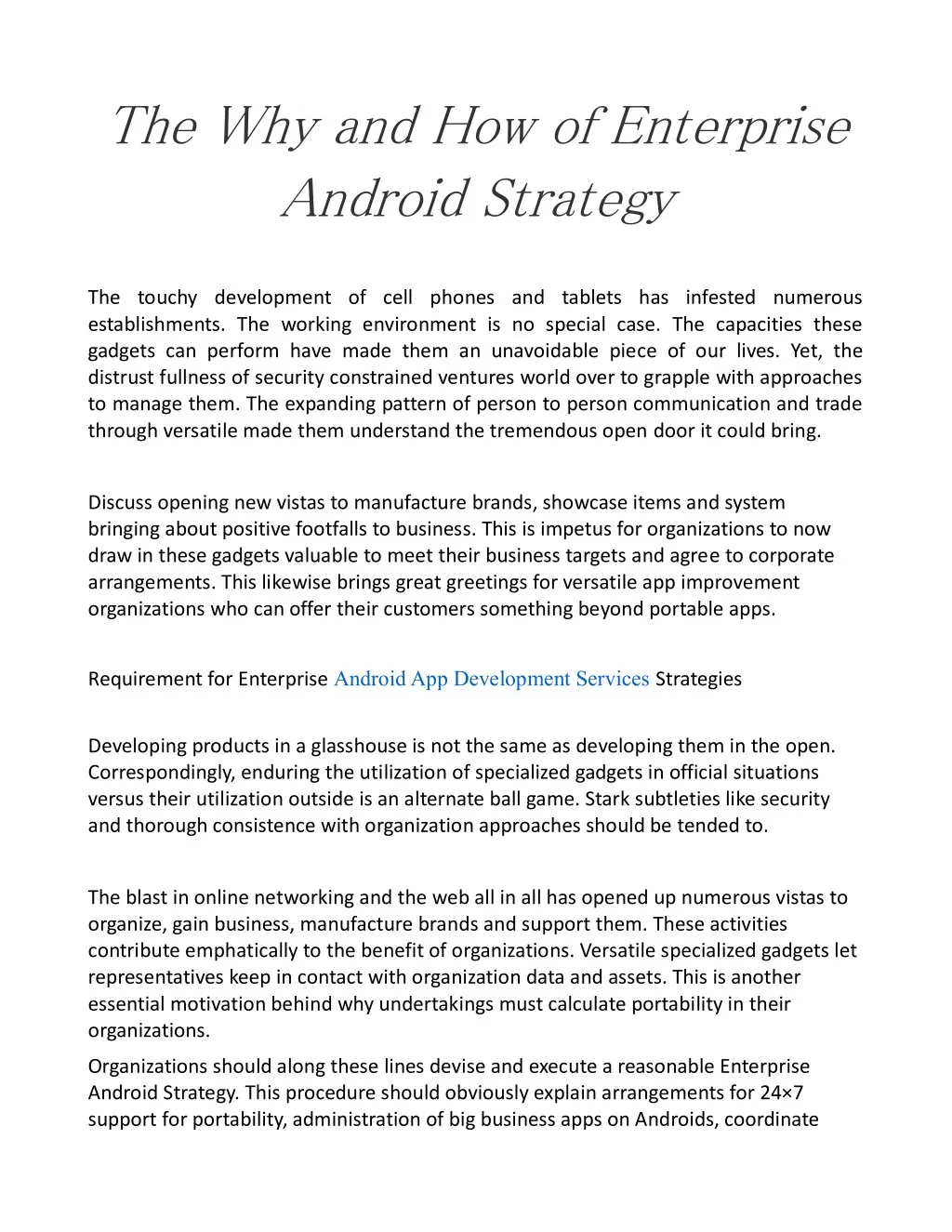 the why and how of enterprise android strategy