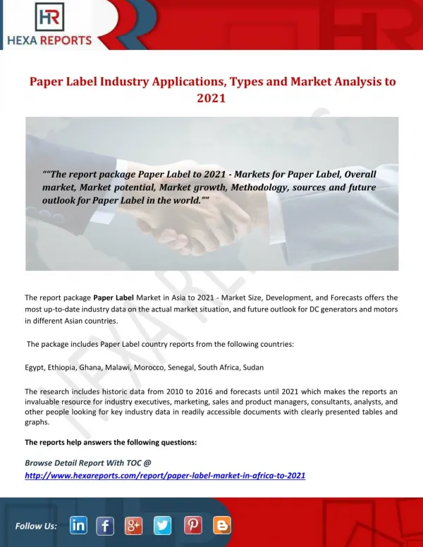 Paper Label Industry Applications, Types and Market Analysis to 2021