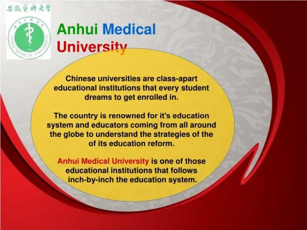 Anhui Medical University | Onepoint Education Consultancy