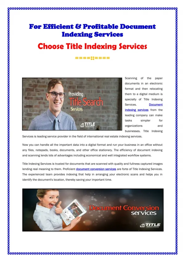 Document Indexing Services