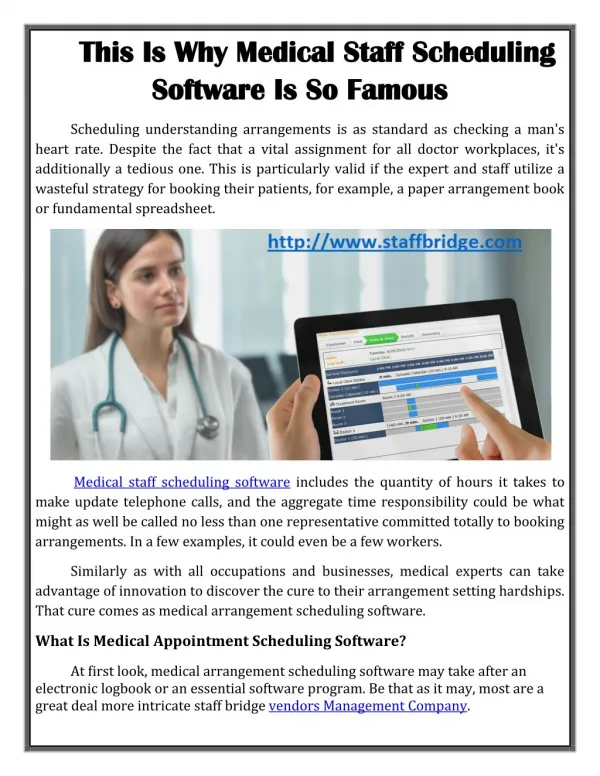 This Is Why Medical Staff Scheduling Software Is So Famous
