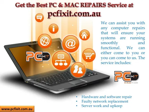 Get the Best PC & MAC REPAIRS Service at pcfixit.com.au