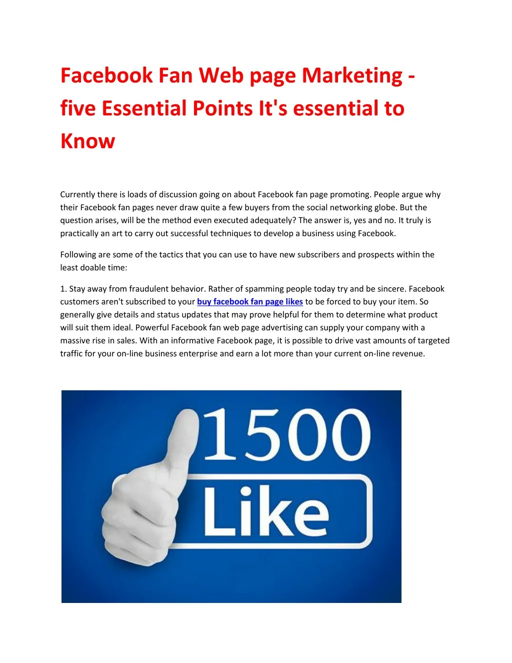 facebook fan web page marketing five essential