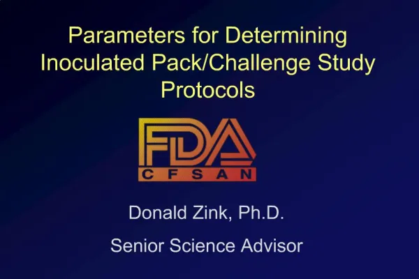 Donald Zink, Ph.D. Senior Science Advisor