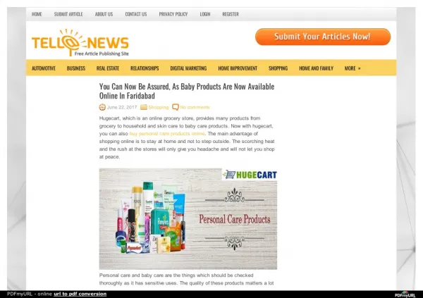 You can now be assured, as baby products are now available online in Faridabad