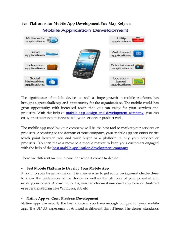 best platforms for mobile app development