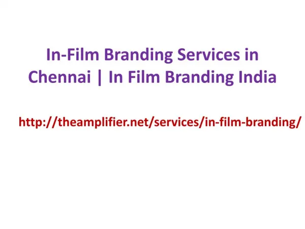 In-Film Branding Services in Chennai | In Film Branding India