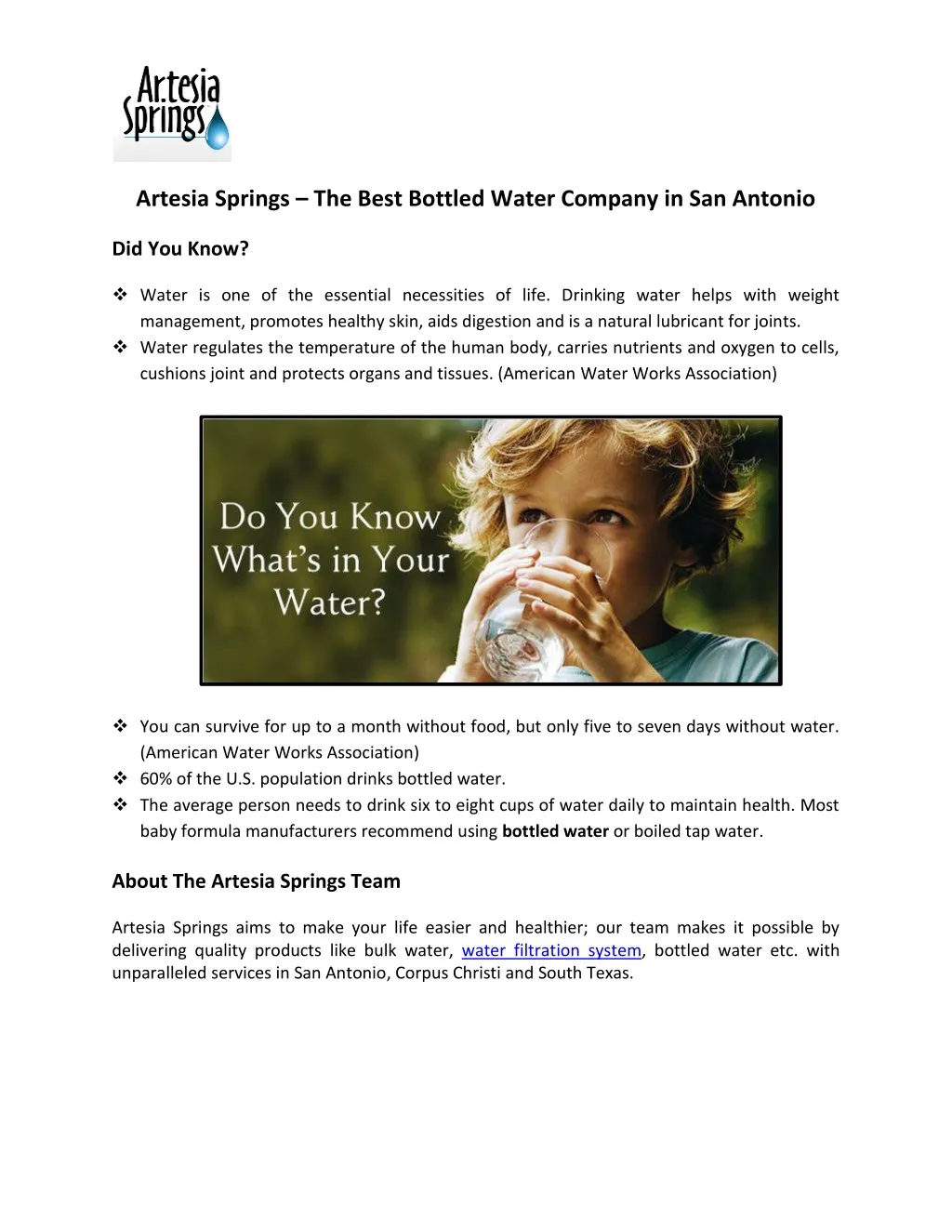 artesia springs the best bottled water company