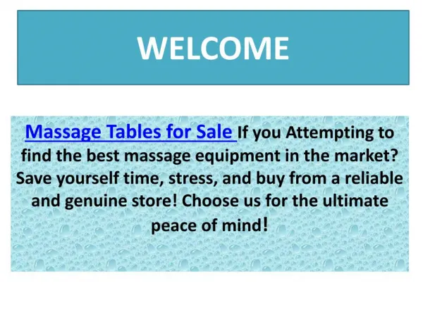 Massage Tables for Sale