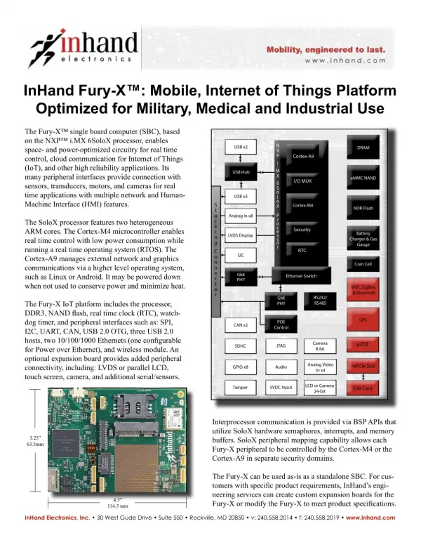 InHand Fury-X™: Mobile, IOT Platform Optimized