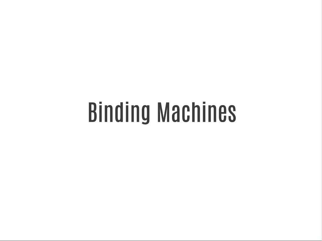 binding machines binding machines