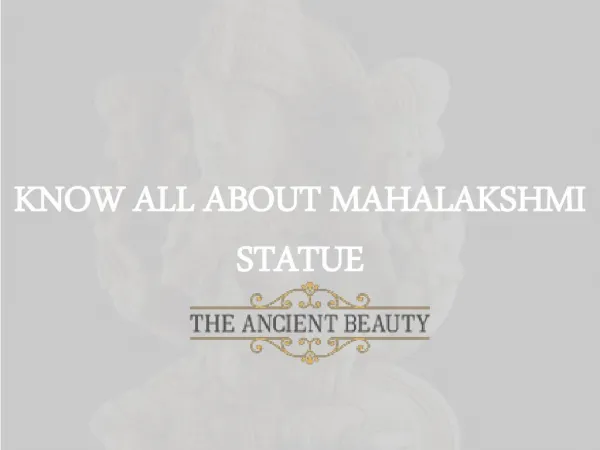 Best Mahalakshmi Statue at Best Prices | The Ancient Beauty