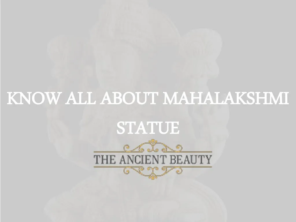 know all about mahalakshmi statue