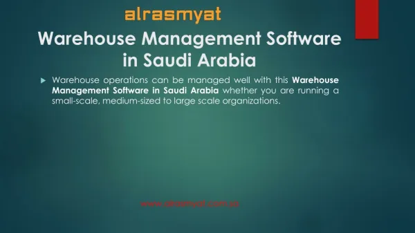 Offering customizable dashboards with Alrasmyat Warehouse Management Software in Saudi Arabia