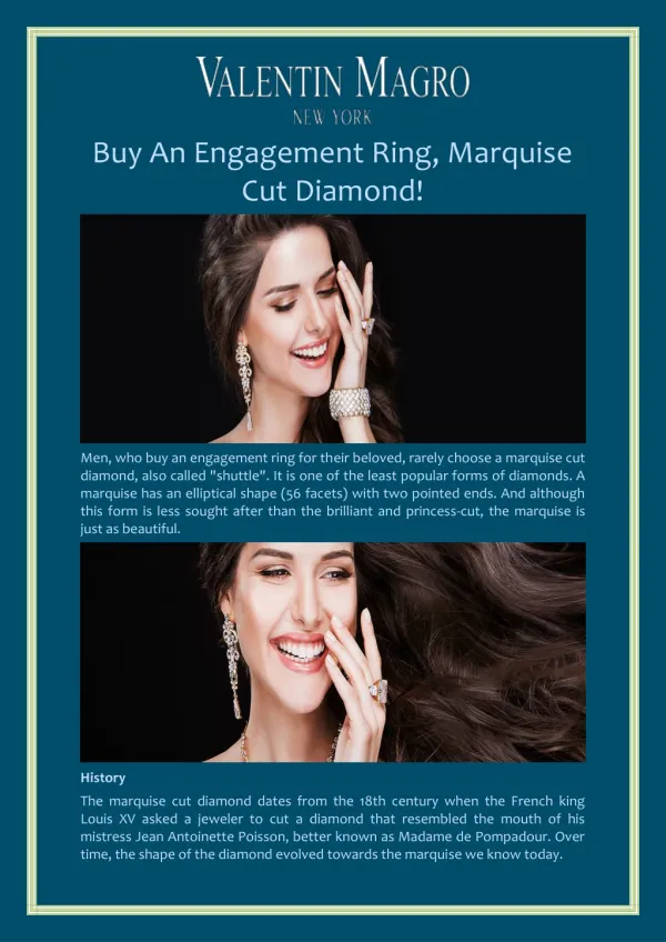 Buy An Engagement Ring, Marquise Cut Diamond!