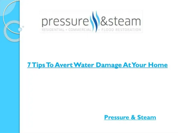 7 Tips To Avert Water Damage At Your Home