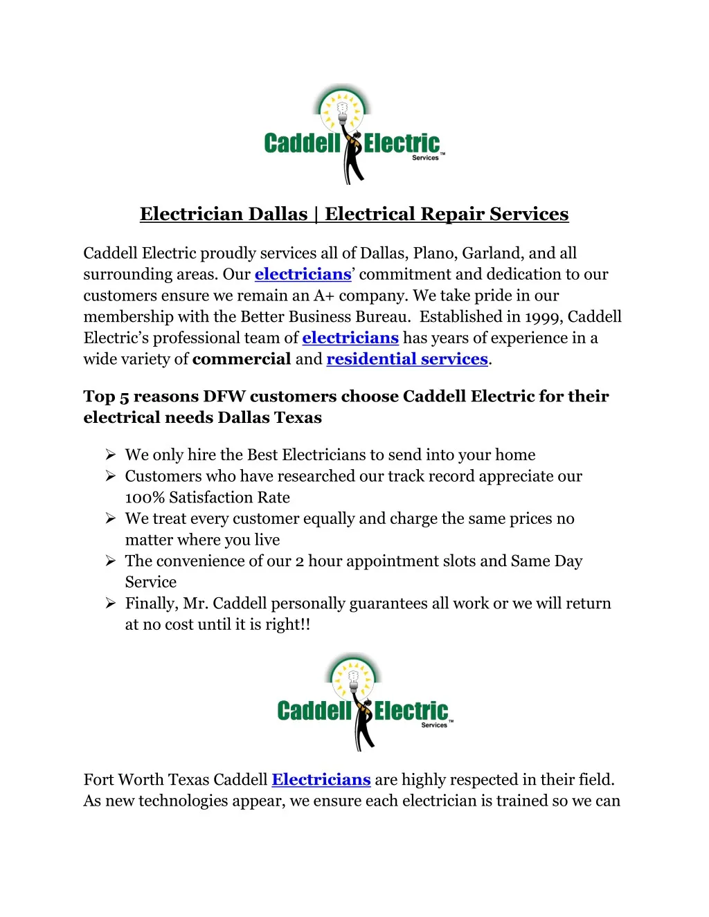 electrician dallas electrical repair services