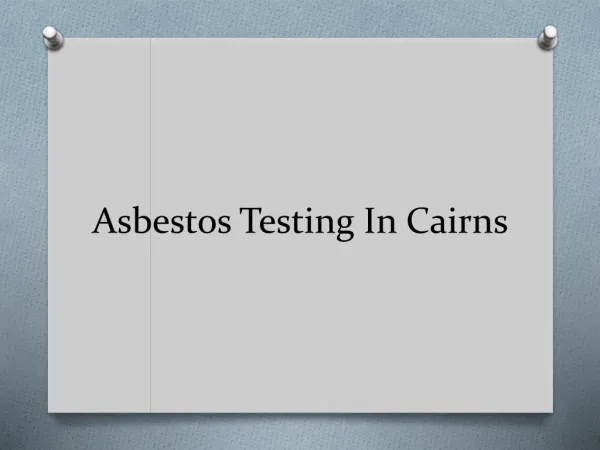 Asbestos Testing Cairns