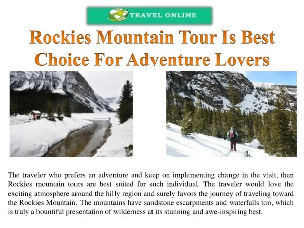 Rockies Mountain Tour Is Best Choice For Adventure Lovers