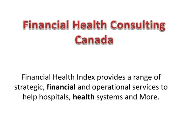 Financial Health Consulting Canada