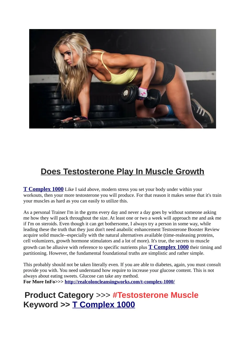 does testosterone play in muscle growth