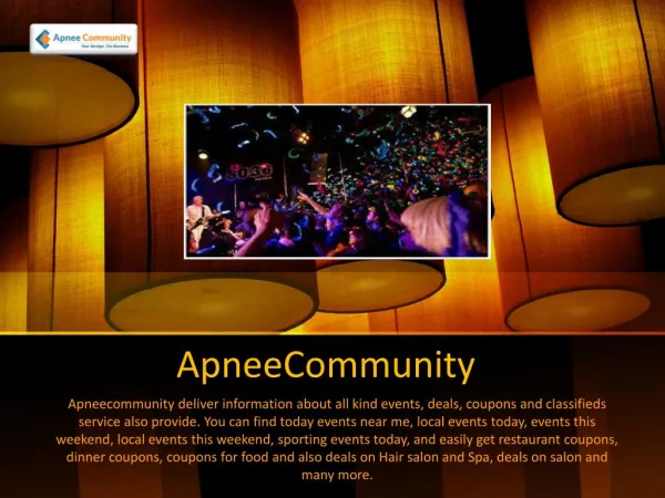 Cheap Local Events this Weekend Book Online Ticket by ApneeCommunity
