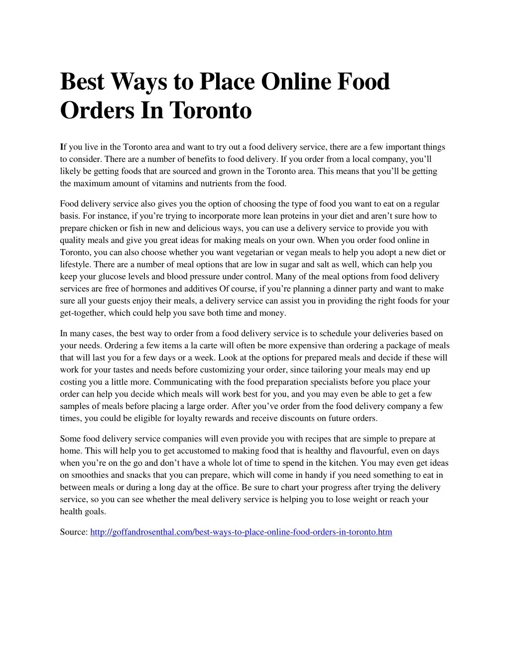 best ways to place online food orders in toronto