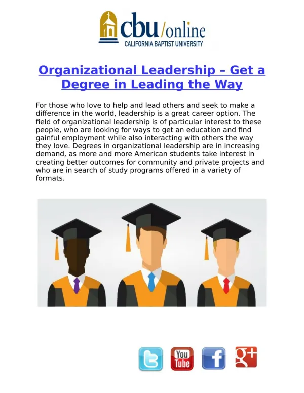 Organizational Leadership – Get a Degree in Leading the Way