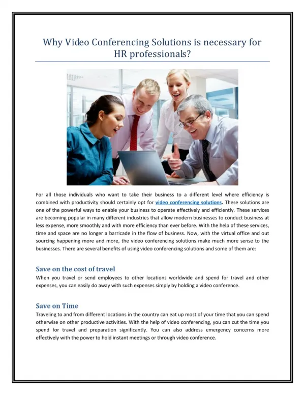 Why Video Conferencing Solutions is necessary for HR professionals?