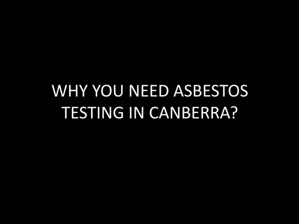 asbestos testing canberra