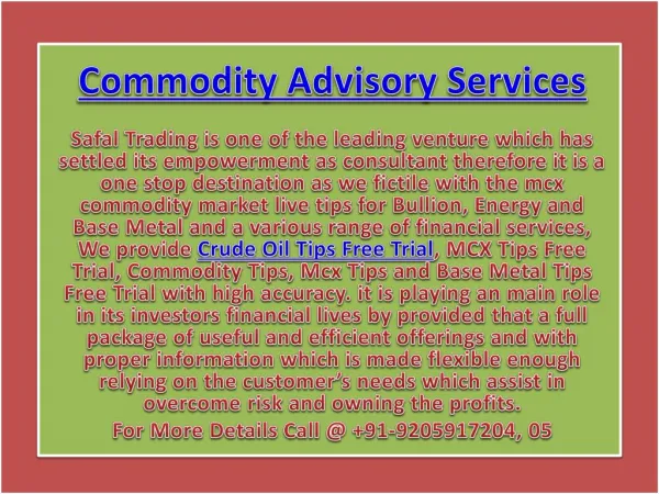 Best Mcx Trading Tips | Crude Oil Tips Free Trial Call @ 91-9205917204