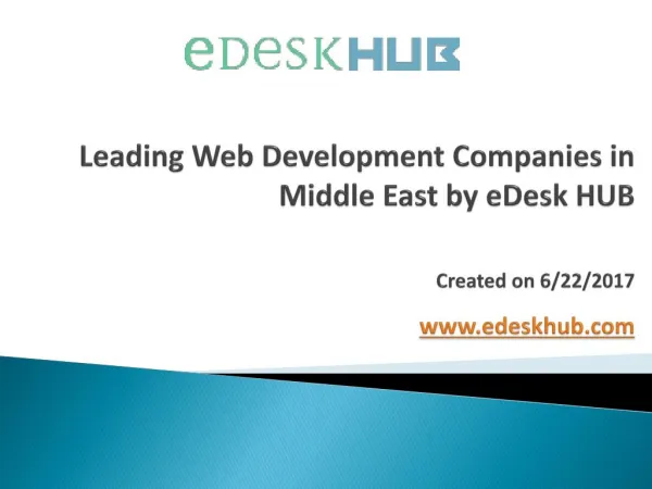 Top Web Development Companies in Middle East - 2017 | eDesk HUB