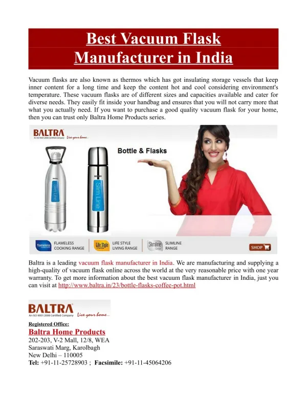 Best Vacuum Flask Manufacturer in India