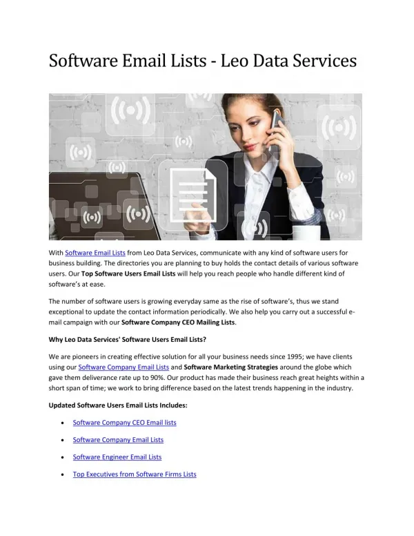 Software Email Lists - Leo Data Services