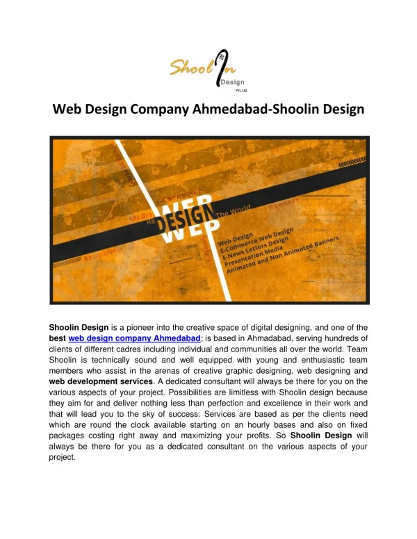 Web Design Company In Ahmedabad - Shoolin Design