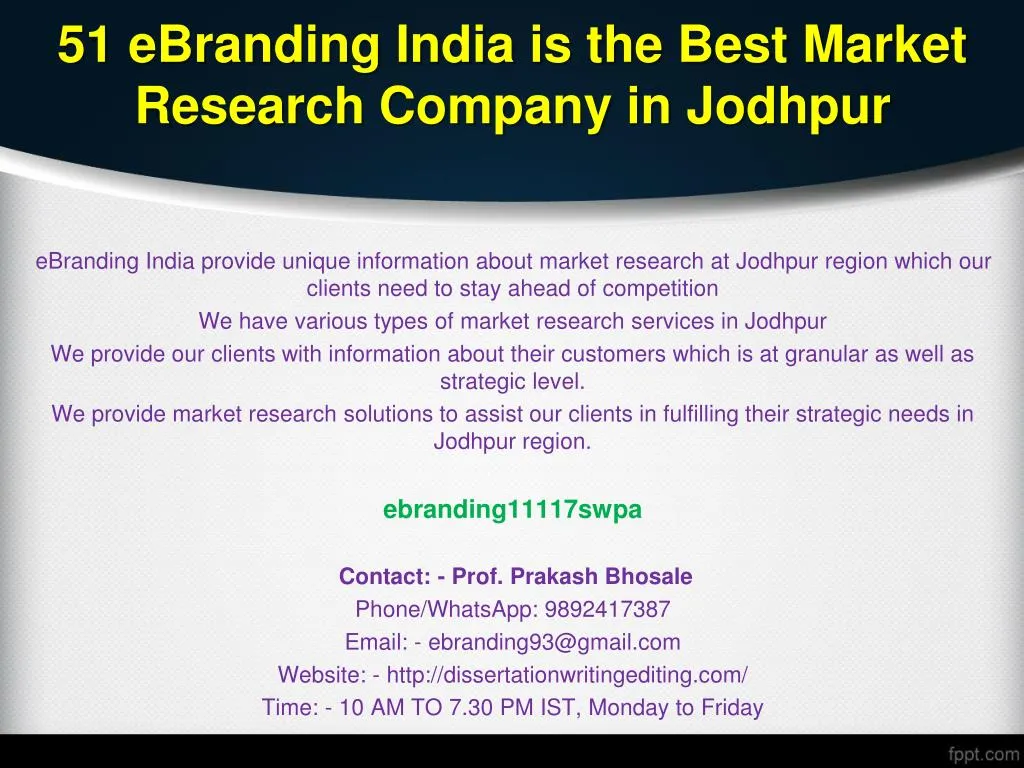 51 ebranding india is the best market research company in jodhpur