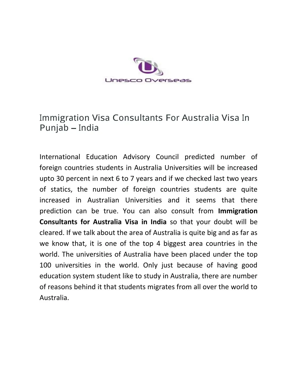 immigration visa consultants for australia visa
