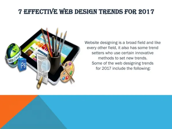 7 Effective Web Design Trends For 2017