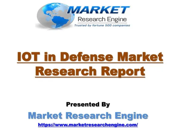 IOT in Defense Market - North America to Dominate the Market by 2022