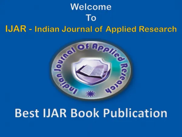 Book Publication - IJAR