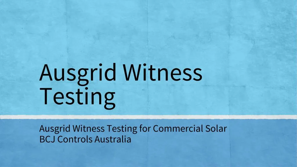 ausgrid witness testing