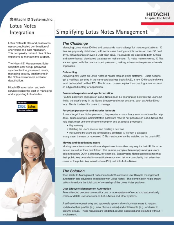 Simplifying Lotus Notes ID and Password Management Brochure