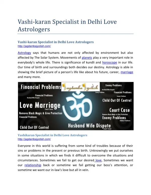 Vashikaran Specialist in Delhi Love Astrologers