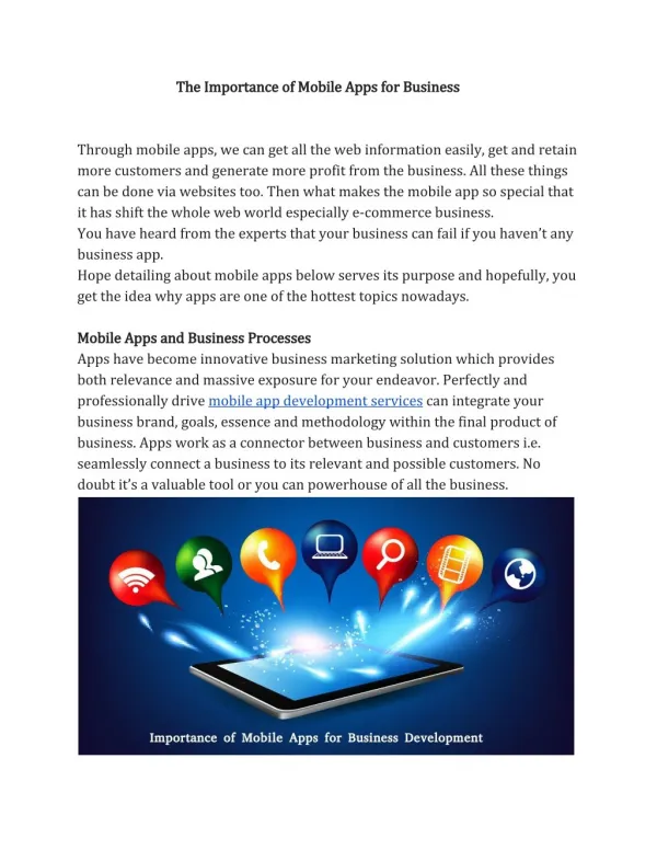 The Importance of Mobile Apps for Business